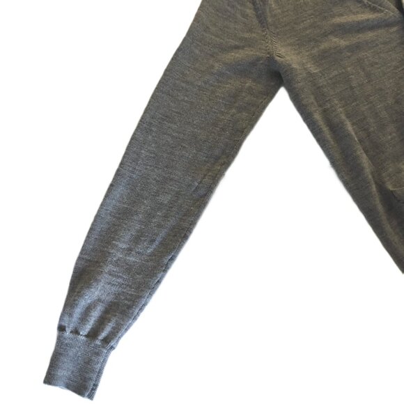 GOODTHREADS 100% Merino Wool Cardigan Sweater Mens XS Gray V-Neck Front Pockets - Picture 8 of 16